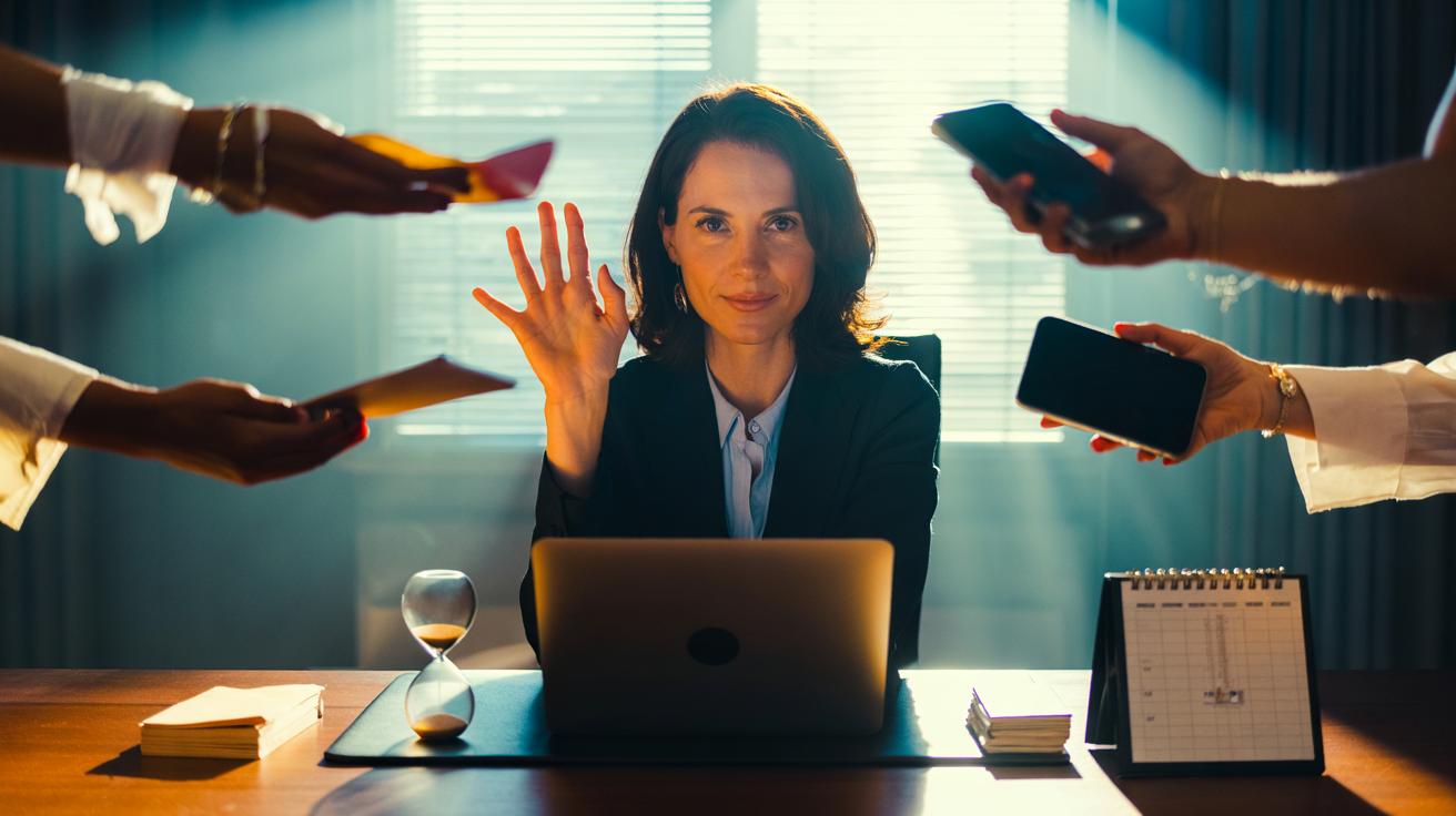 Illustration of prepared boundary-sentences that strengthen self-respect and prevent overcommitment