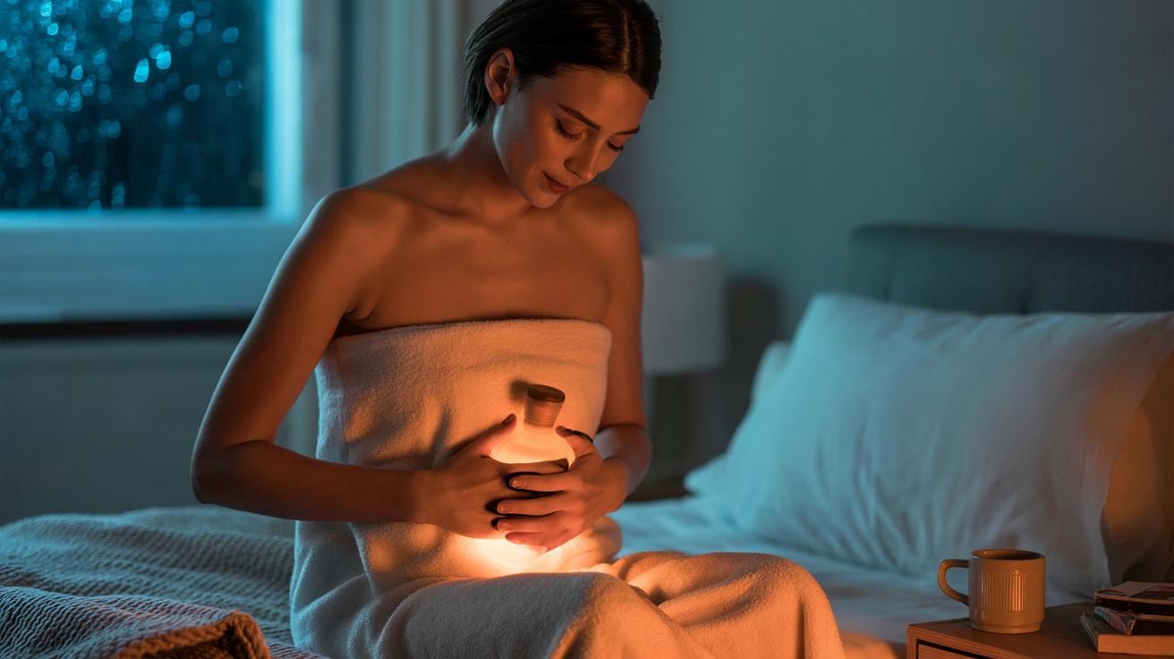 The hot water bottle on stomach cramps that eases pain fast : how deep heat relaxes muscles