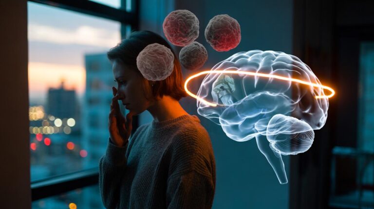 Illustration of labeling anxious thoughts to reduce fear using the name-the-worry method