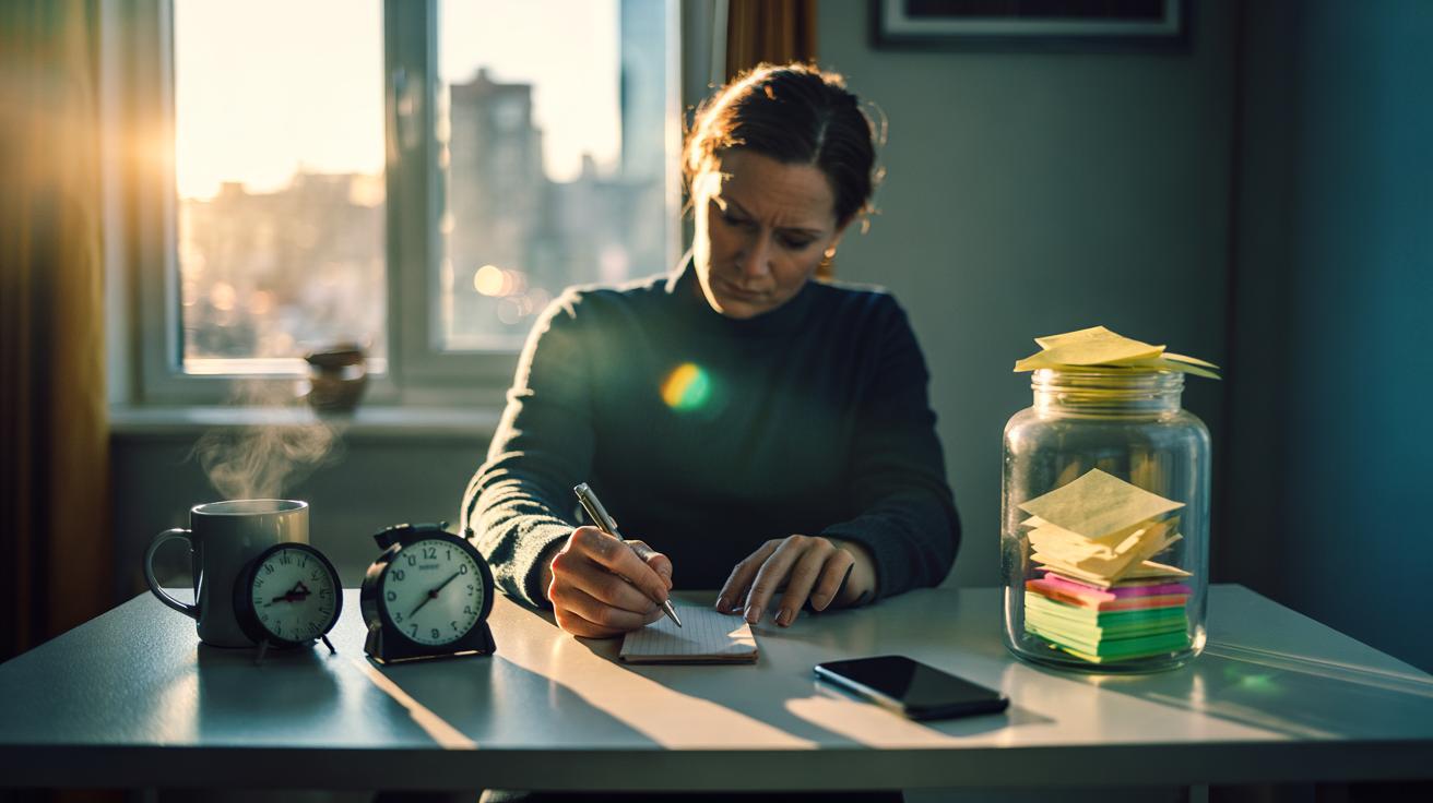 Illustration of the planned-worry window technique for scheduling concerns to reduce anxiety