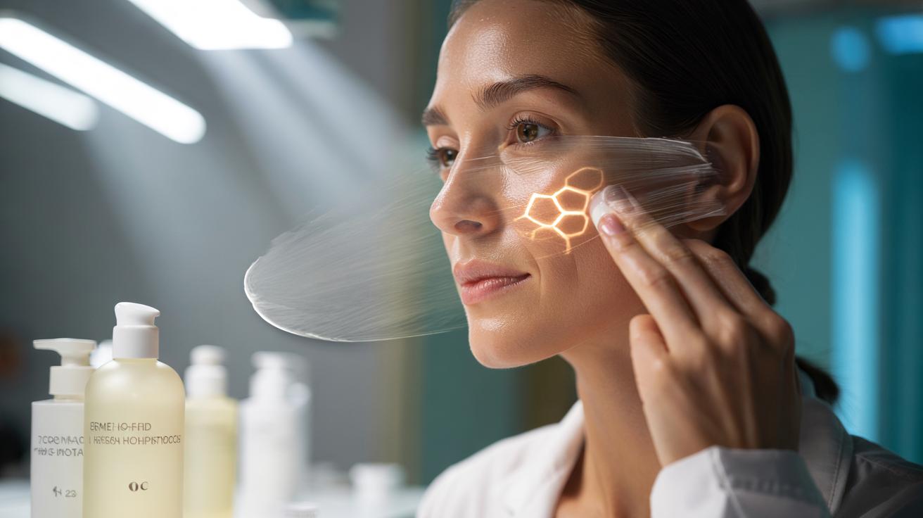 Illustration of a gentle, barrier-first skincare routine recommended by dermatologists to smooth uneven texture