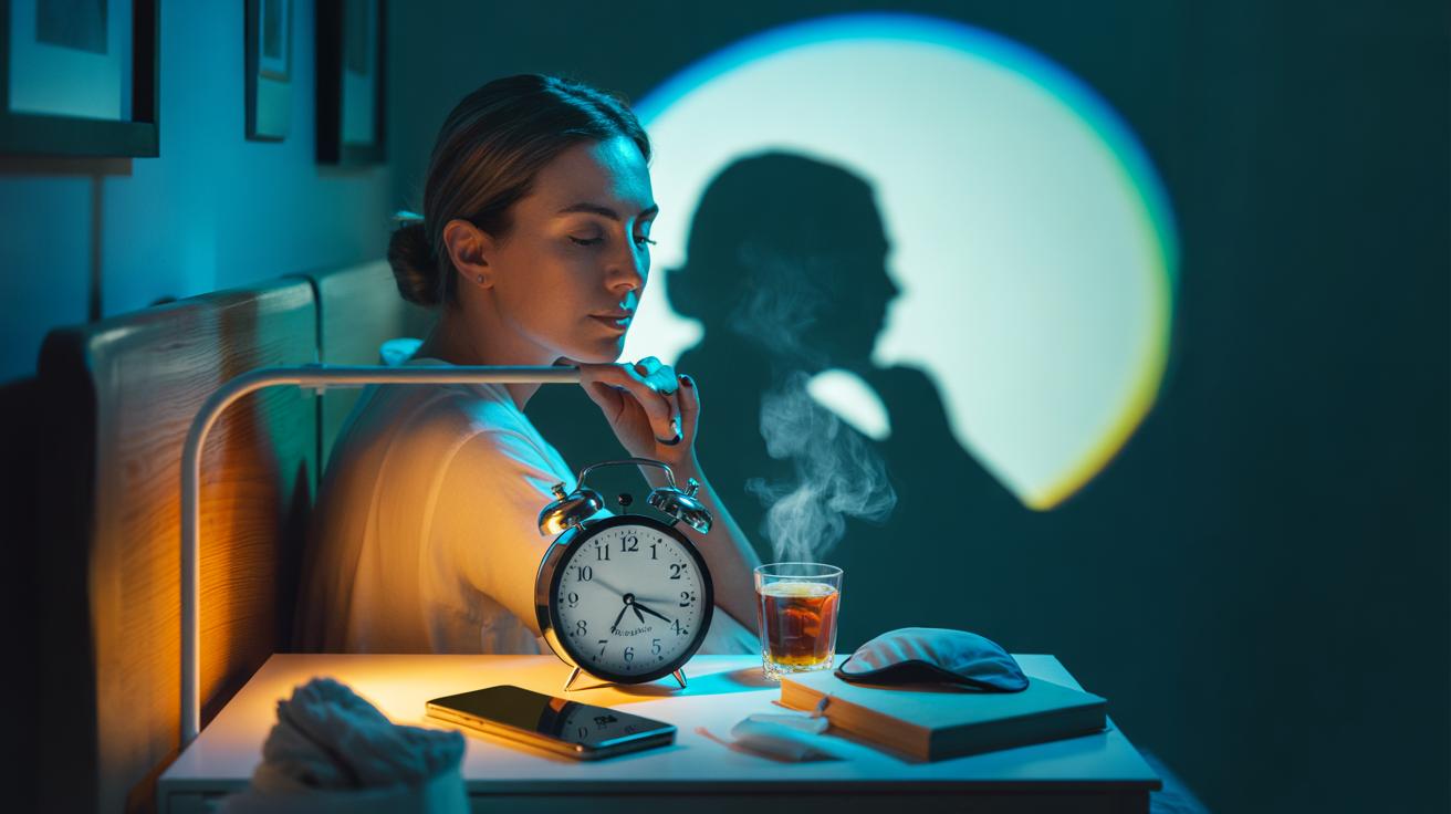 Illustration of a steady-bedtime routine that stabilises mood by reinforcing hormonal balance