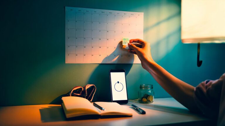 Illustration of the tiny-goal technique using micro-steps to build consistent momentum and improve follow-through